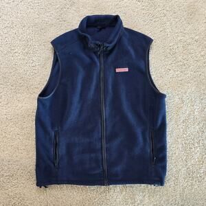 Vinyard Vines Mens Fleece College Golf Sweater Fleece Large Blue Pink USA CLean